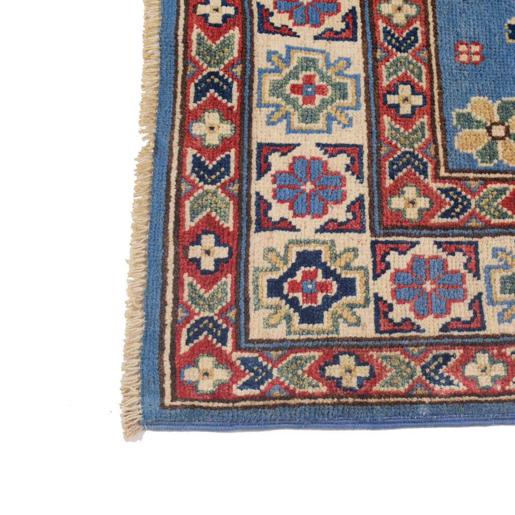 3' x 5' Beautiful Handmade Blue Kazak Rug- Natural Wool Q40
