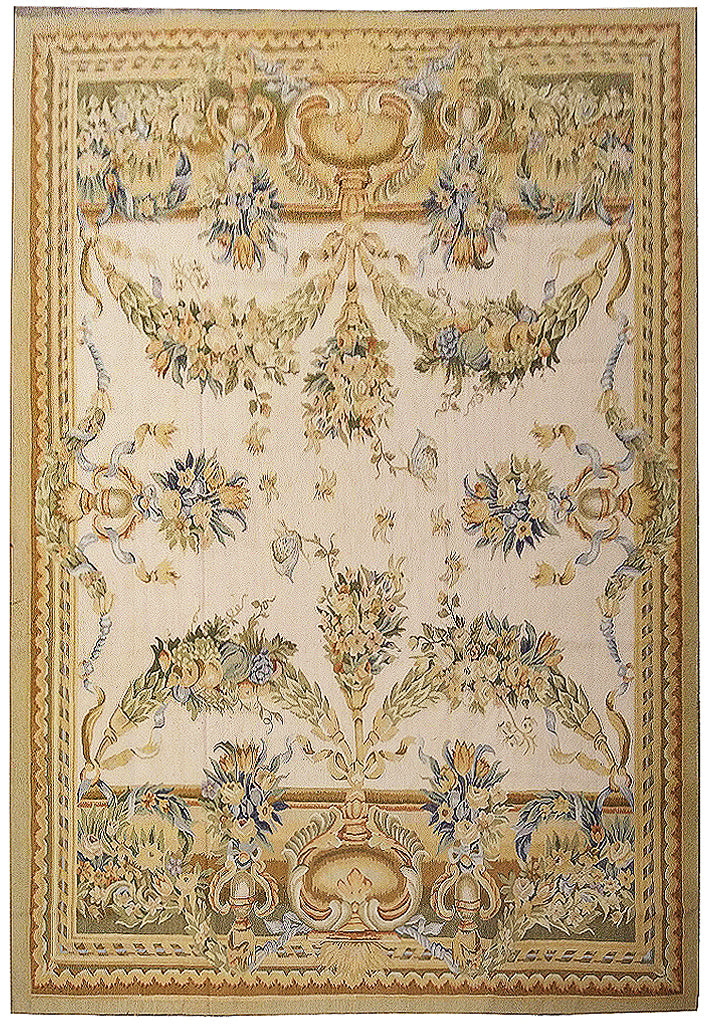 9' x 12' French Aubusson Flat Weave Rug AMAZING PATTERN   #S10-1251