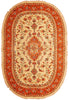 Load image into Gallery viewer, 4&#39; x 7&#39; Ivory High End Wool &amp; Silk Persian Tabriz Oval Rug 3193