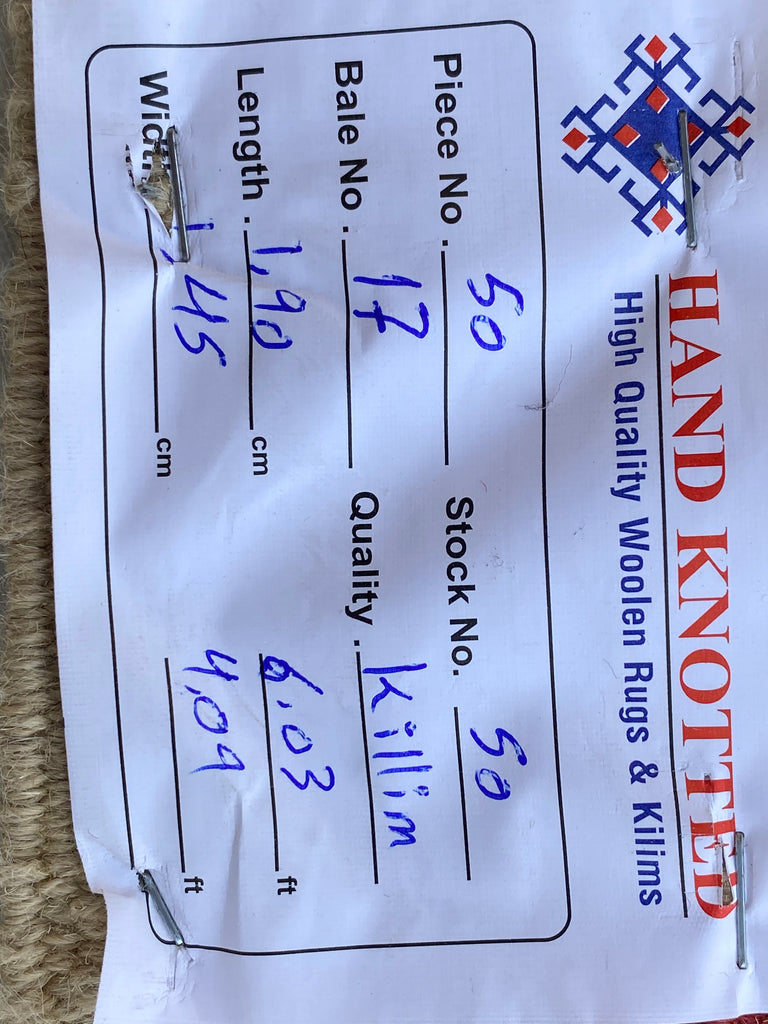 5 x 6 Multi-Color Red Kilim Rug K-50