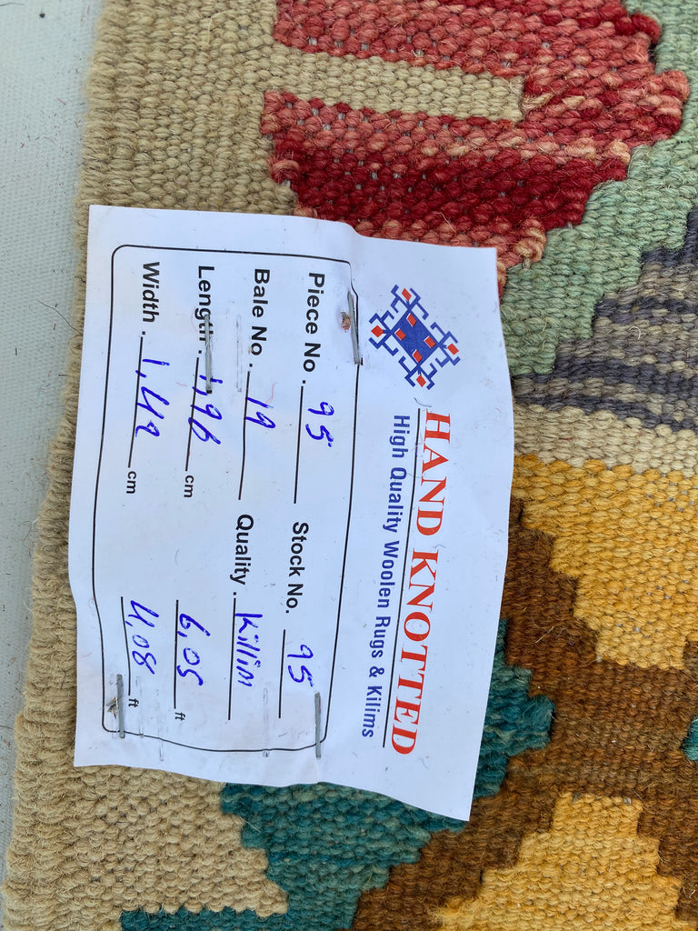 5 x 6 Multi-Color Ivory Kilim Rug K-95