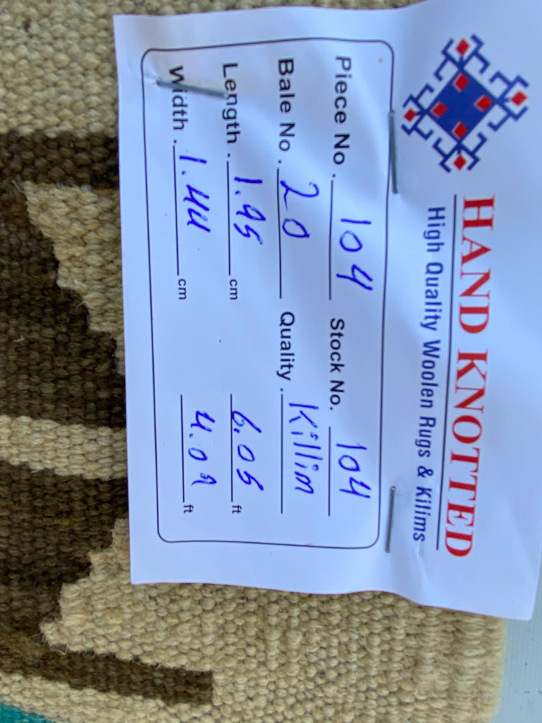 5' x 6' Multi-Color Red Kilim Rug K-104