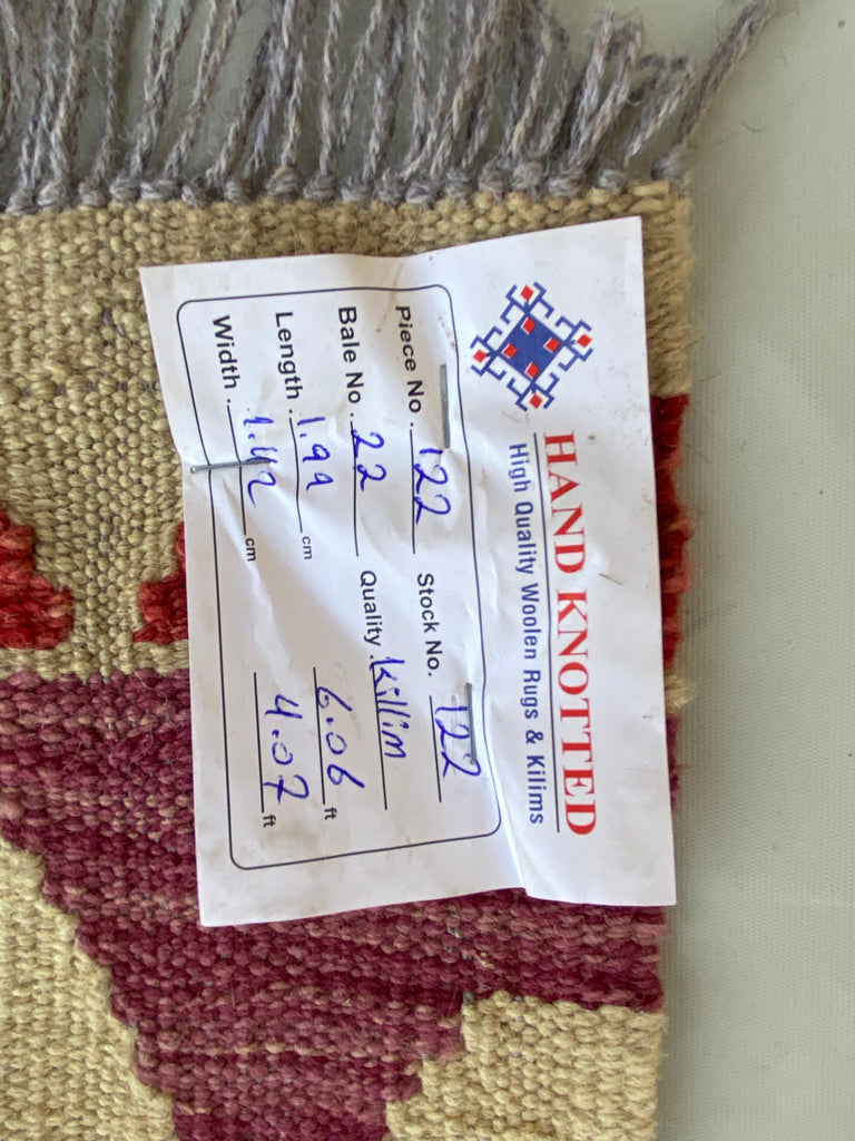 5 x 6 Multi-Color Red Kilim Rug K-122