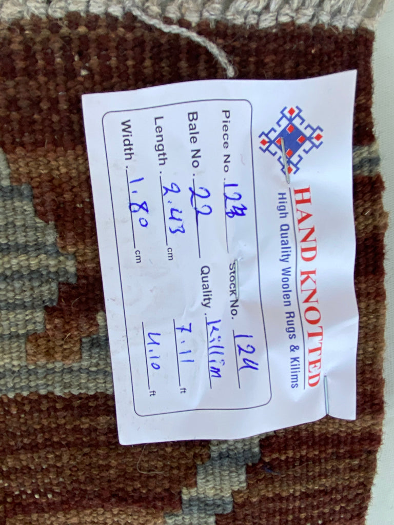 5 x 8 Multi-Color Brown Kilim Rug K-124