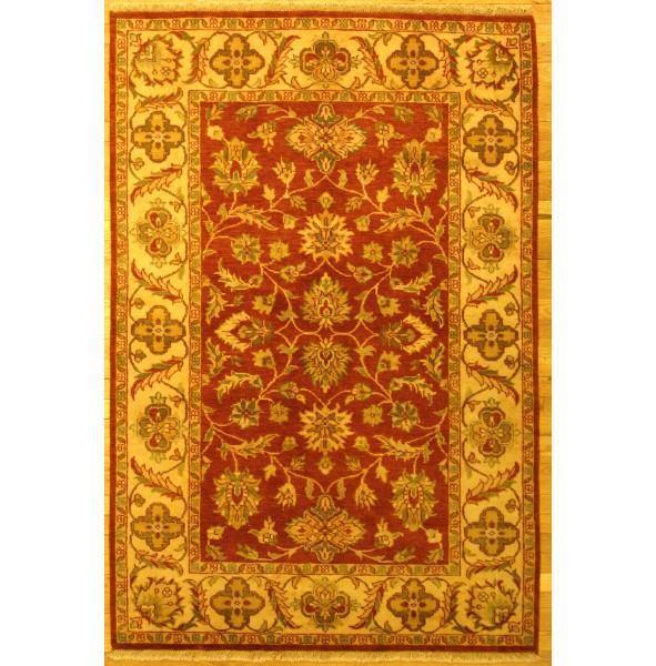 Fascinating 4x6 Authentic Hand-Knotted Vegetable Dyed Chobi Rug - India - bestrugplace
