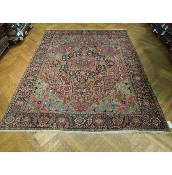 9x11 Authentic Hand Knotted Semi-Antique Persian Heriz Rug - Iran - bestrugplace