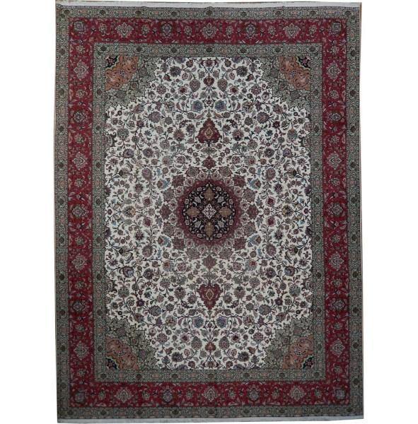 10x13 Authentic Handmade High End Wool & Silk Persian Tabriz Rug - Iran - bestrugplace