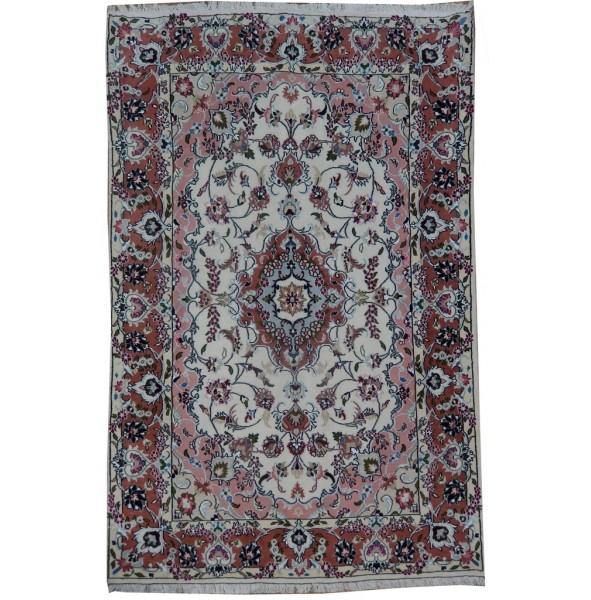 4x7 Authentic Handmade Wool & Silk Persian Rug - Iran - bestrugplace