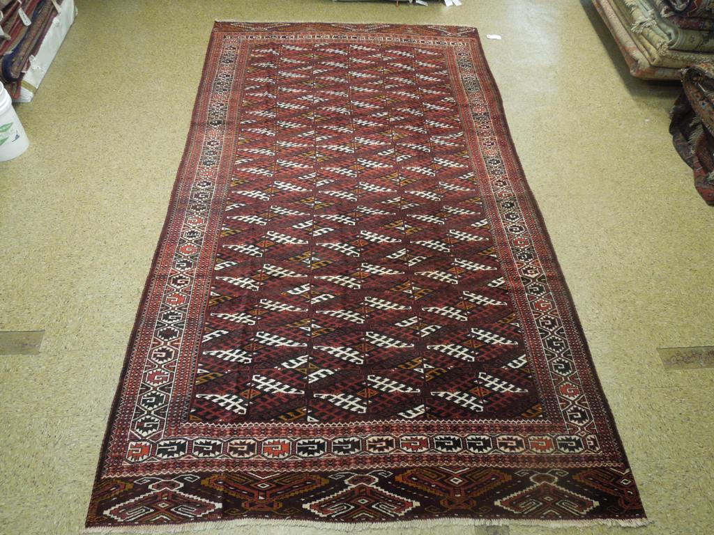 6.9 x 12 Antique Russian Turkmen Bokhara yamud Rug #PIX-23746