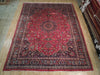 Load image into Gallery viewer, Red 10x13 Authentic Handmade Persian Mashad Rug - Iran - bestrugplace