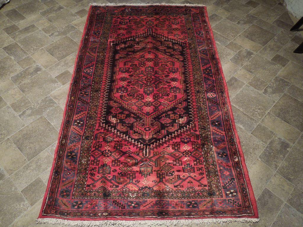 4x8 Authentic Hand Knotted Semi-Antique Persian Herati Rug - Iran - bestrugplace