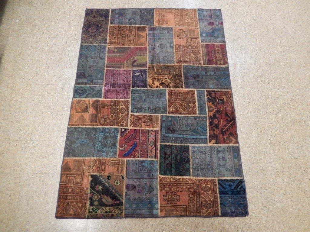 5x8 Antique Persian Patchwork Rug - Iran - bestrugplace