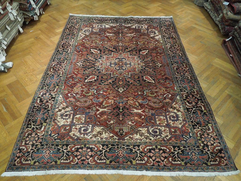 8x11 Authentic Hand Knotted Semi-Antique Persian Heriz Rug - Iran - bestrugplace