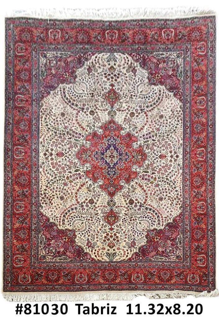 8x11 Authentic Hand Knotted Persian Tabriz Rug - Iran - bestrugplace