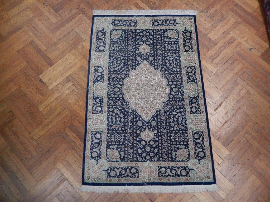 4x7 Authentic Handmade Fine Silk Persian Qum Rug - Iran - bestrugplace