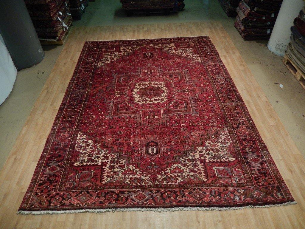 9x13 Authentic Hand Knotted Semi-Antique Persian Heriz Rug - Iran - bestrugplace