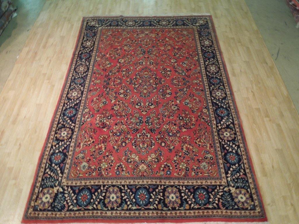 7x11 Authentic Hand Knotted Fine Persian Sarouk Rug - Iran - bestrugplace
