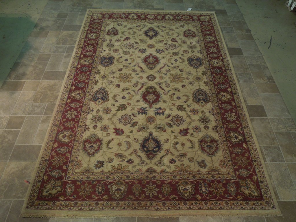 6 x 9.2 Ivory Vegetable Dyed Chobi Rug 74102
