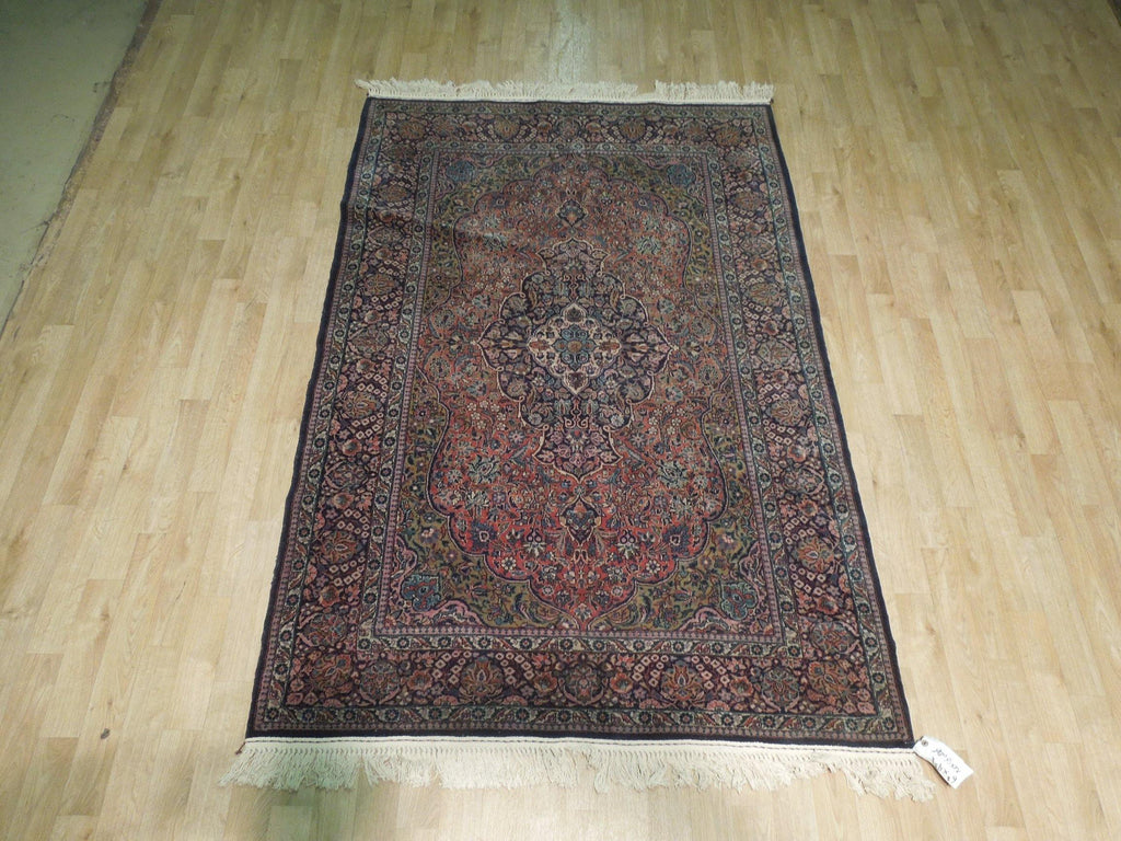 5x7 Authentic Hand-Knotted Antique Persian Kashan Rug - Iran - bestrugplace