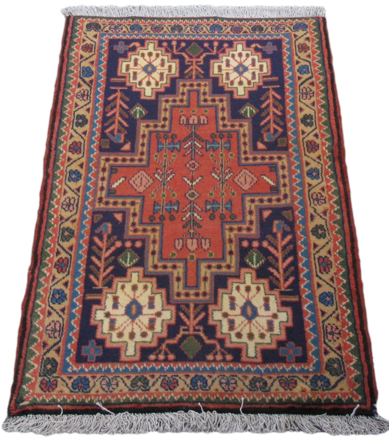 2 x 3.1 Orange Medallion Persian Yalameh Rug 82081