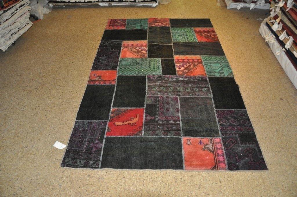 5x8 Authentic Hand-Knotted Antiqued Persian Patchwork Rug - Iran - bestrugplace