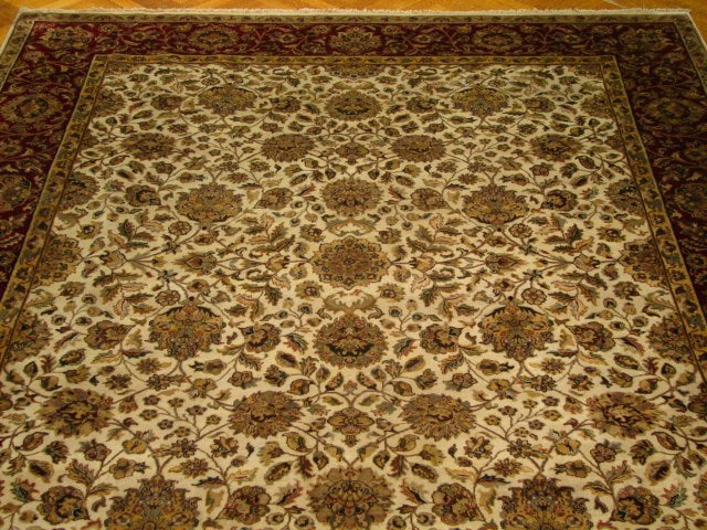 8.2 x 10.3 Quality Wool Handmade Rug DENSE LUSTROUS WOOL Ivory Black Jaipour Rug 5548