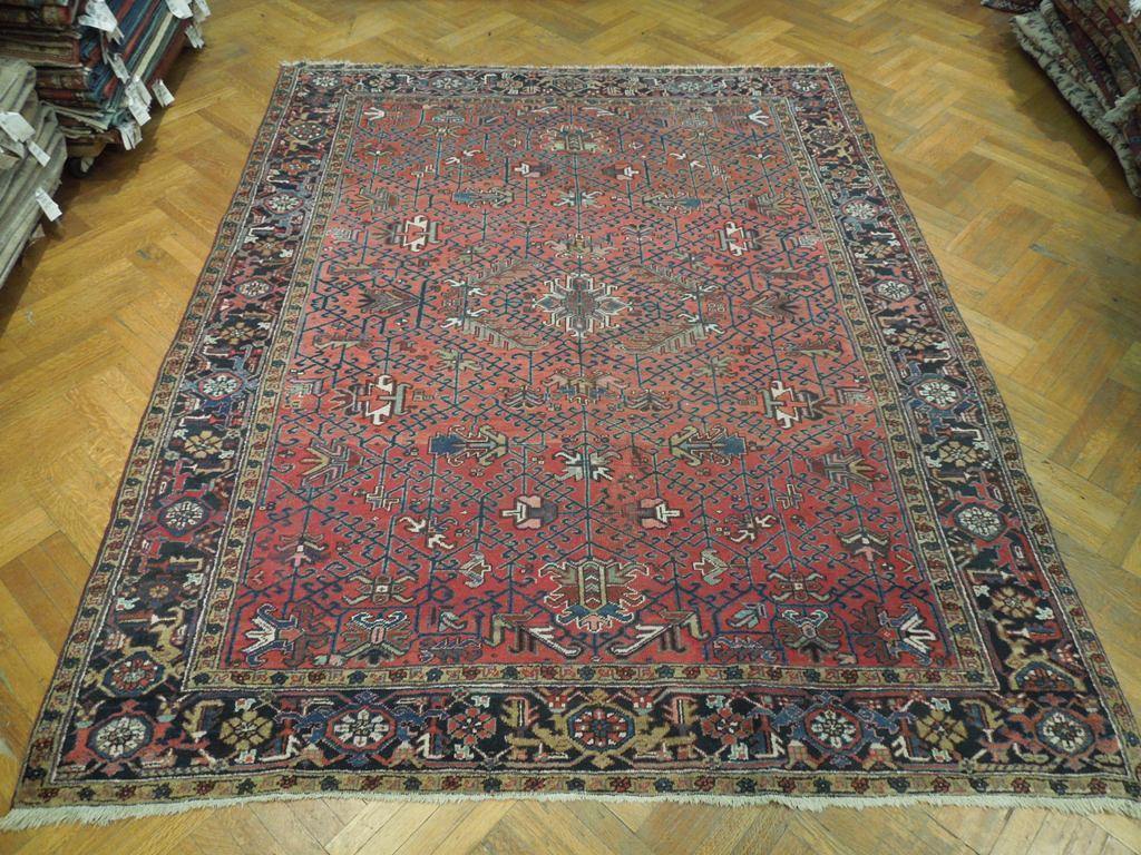 8x11 Authentic Hand Knotted Antique Persian Heriz Rug - Iran - bestrugplace