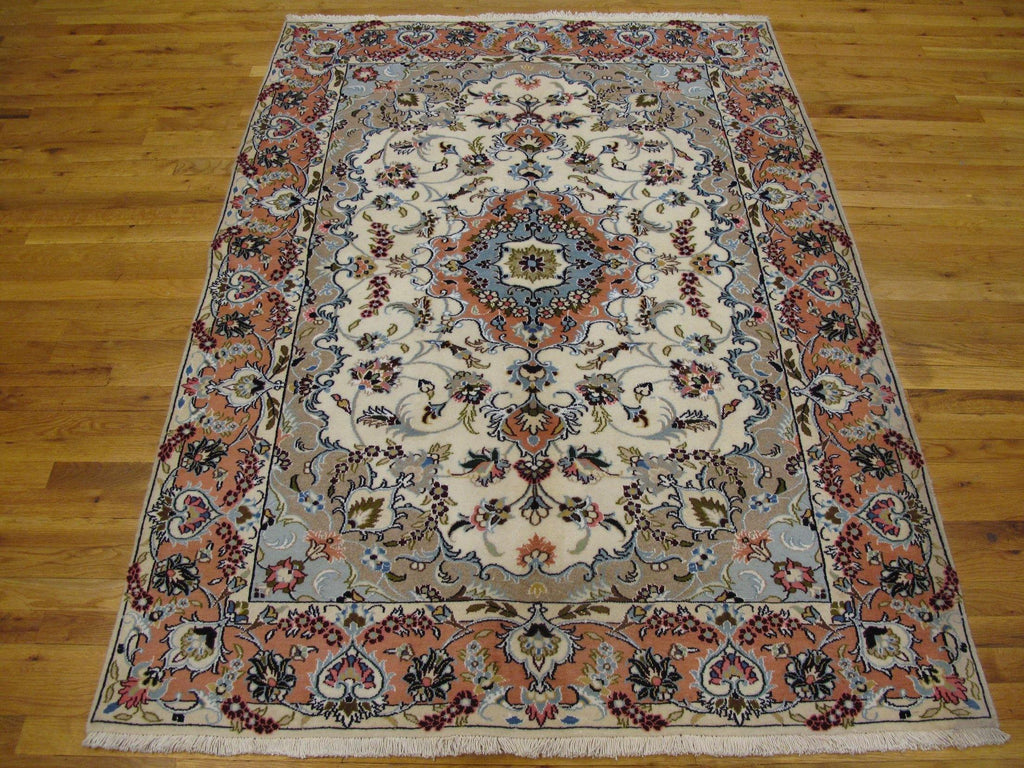 5x6 Authentic Hand-Knotted Wool & Silk Fine Quality Persian Tabriz Rug - Iran - bestrugplace