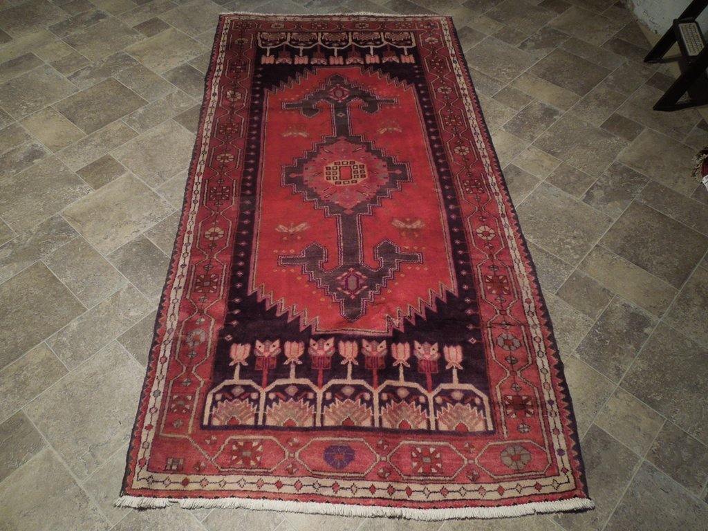 4x8 Authentic Hand Knotted Semi-Antique Persian Hamadan Rug - Iran - bestrugplace