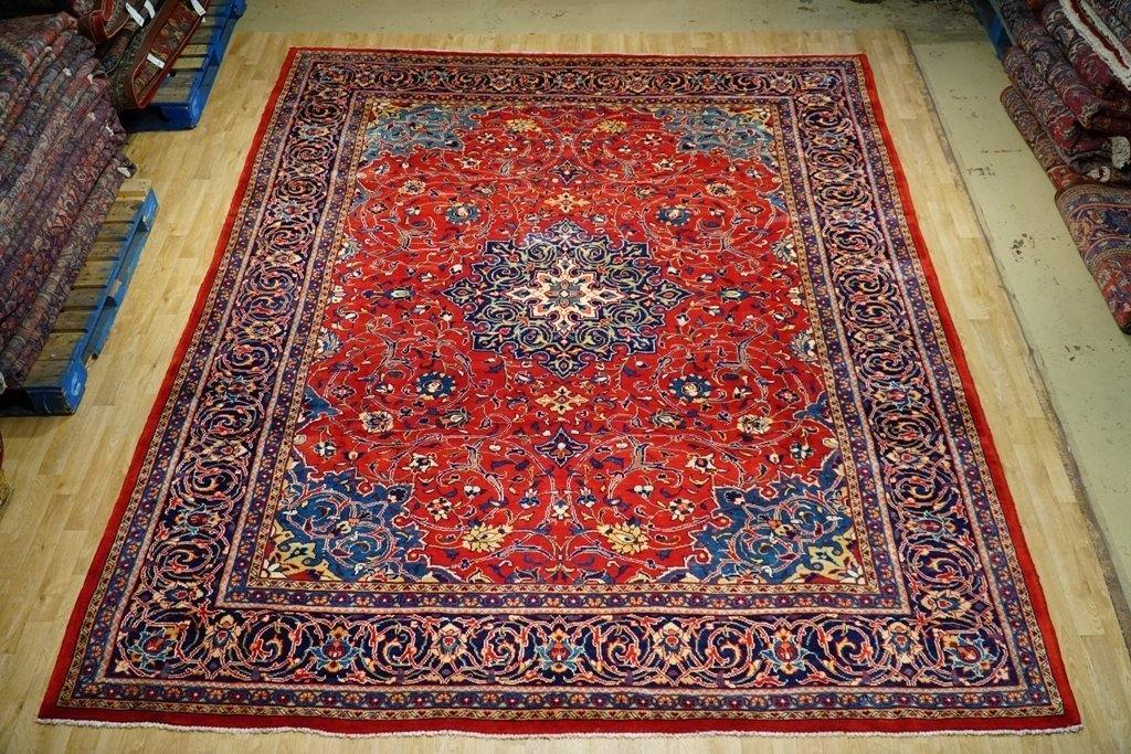 9x12 Authentic Hand Knotted Semi-Antique Persian Sarouk Rug - Iran - bestrugplace