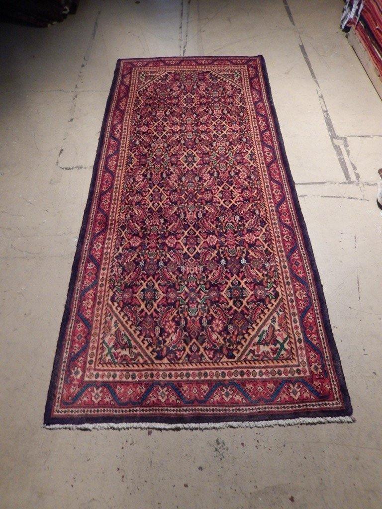 5x11 Authentic Hand Knotted Semi-Antique Persian Herati Runner - Iran - bestrugplace