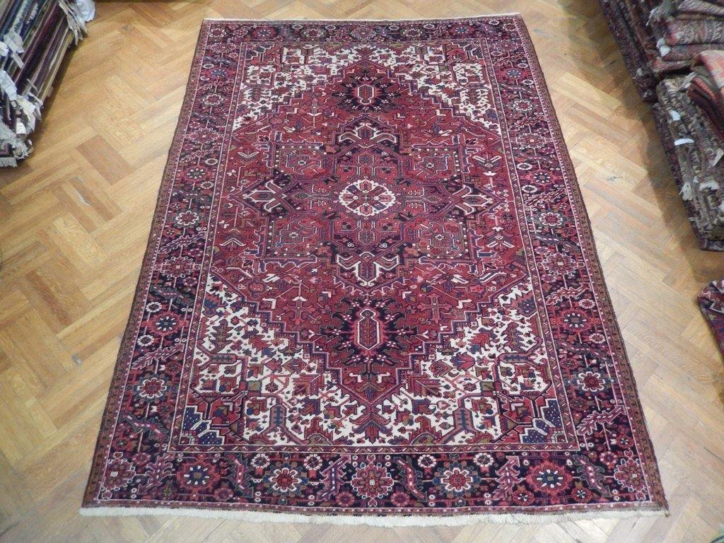 8' x 12' Semi-Antique Persian HERIZ Rug - bestrugplace