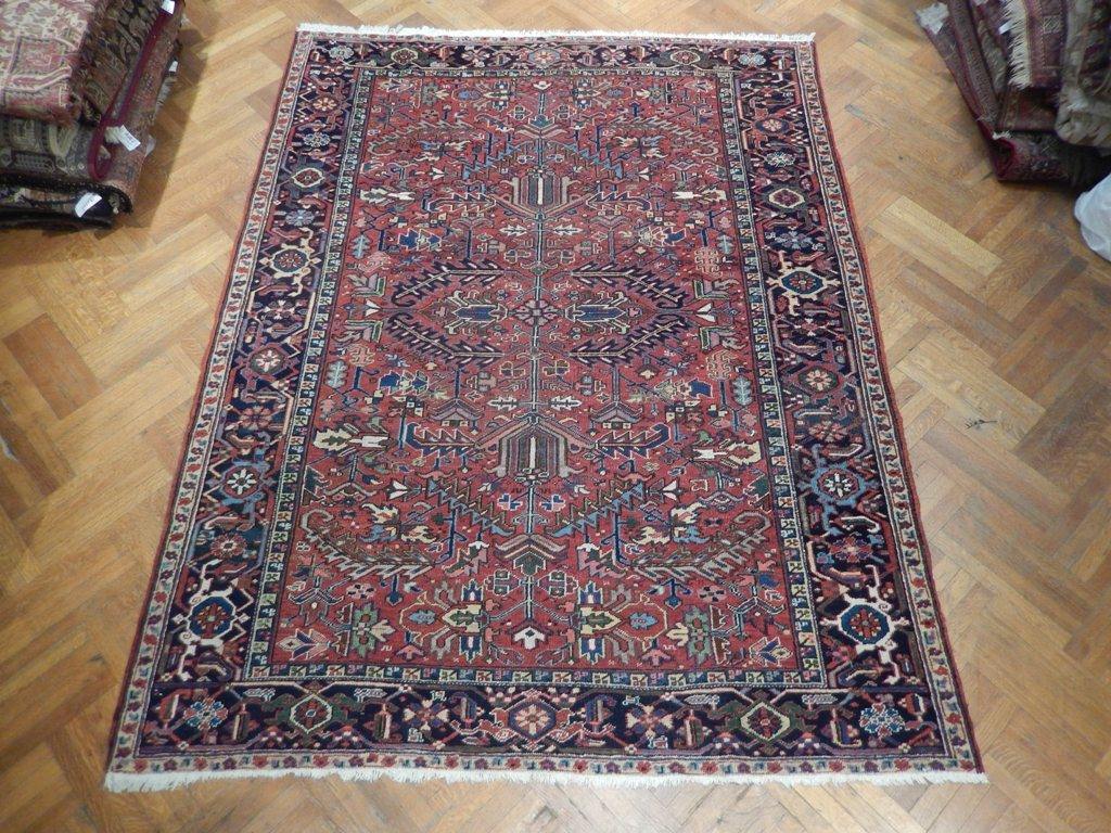 8x10 Authentic Hand Knotted Semi-Antique Persian Heriz Rug - Iran - bestrugplace