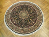 Load image into Gallery viewer, 7 x 7 Black Fine Quality Wool&amp;Silk Round Rug 20850