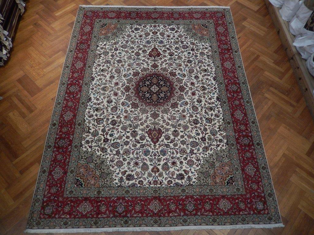 10x13 Authentic Handmade High End Wool & Silk Persian Tabriz Rug - Iran - bestrugplace