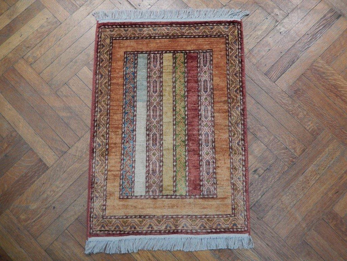 2x3 Authentic Handmade Kazak Vegetable Dyed Rug - Pakistan - bestrugplace