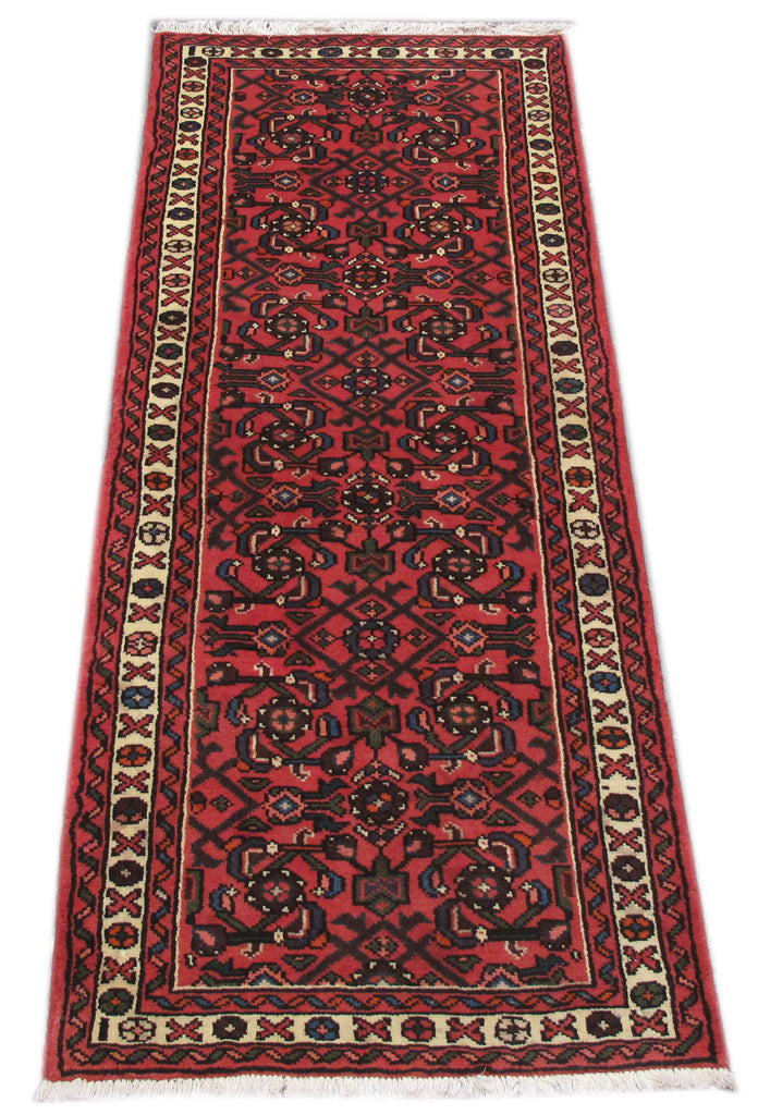 2.4 x 6.3 Red Persian Hamadan Rug 82628