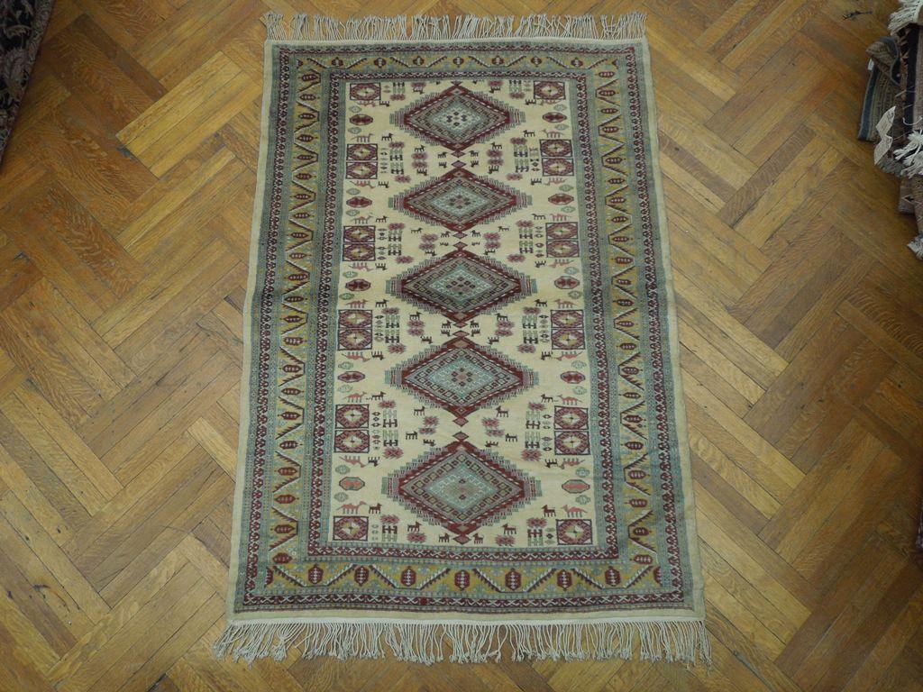 Luxurious 4x6 Authentic Handmade Afghan Bokhara Rug - Afghanistan - bestrugplace