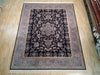 Load image into Gallery viewer, 7.9 x 9.9 Black Blue Fine Quality Wool Handmade Rug 18607