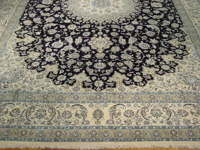 Dazzling 13x19 Authentic Hand Knotted High End Nain New Wool & Silk Rug - Iran - bestrugplace