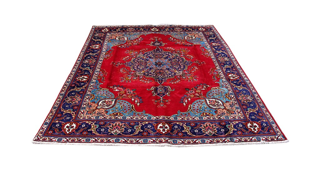 8.2 x 11.2 Red open Field Persian Tabriz Kerman Rug 80135