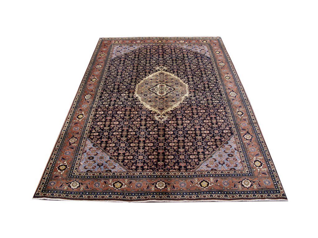 6.8 x 9.9 Navy Blue Persian Ardebil Rug 80764