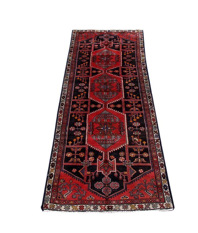 3x10 Authentic Hand Knotted Persian Hamadan Rug - Iran - bestrugplace
