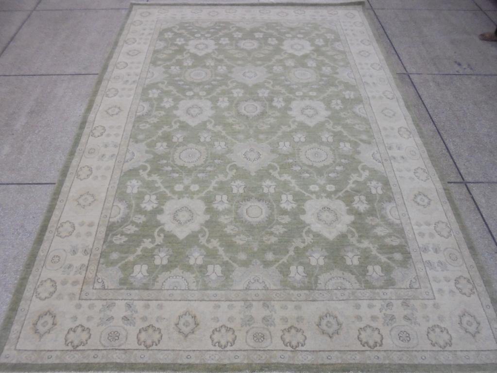 Radiant 9x6 Authentic Hand Knotted Vegetable Dyed Ziglar Chobi Peshawar Rug - Pakistan - bestrugplace