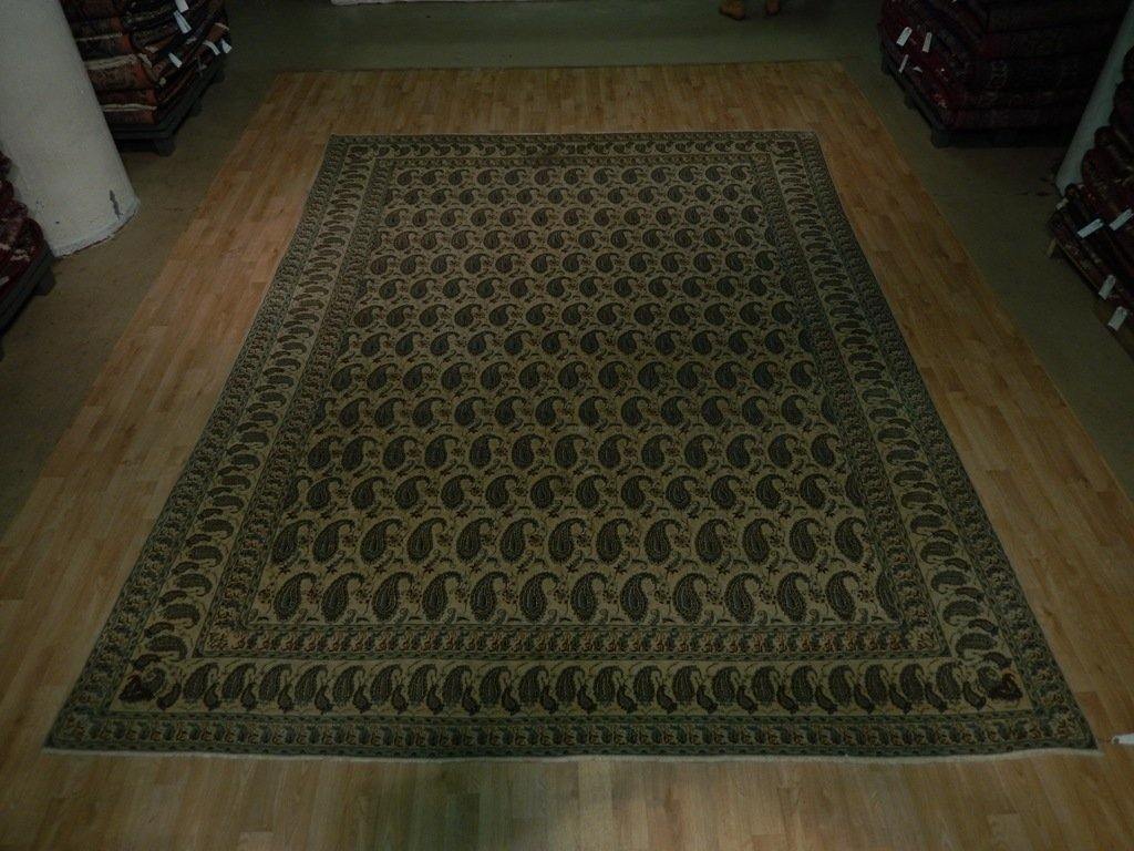 9x12 Authentic Hand Knotted Semi-Antique Persian Qum Paisley Rug - Iran - bestrugplace