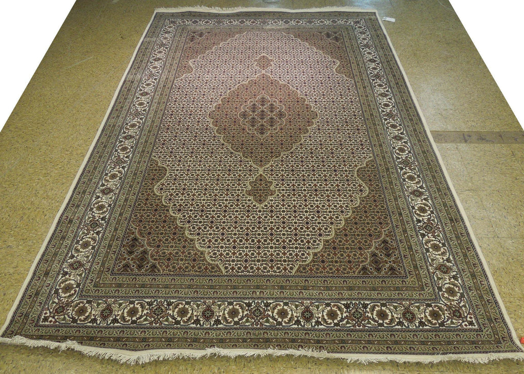 7x10 Wool & Silk High End Tabriz Mahi Rug - India - bestrugplace