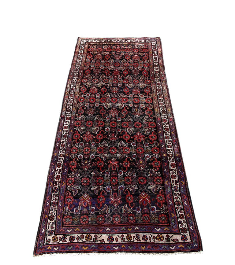3.6 x 10.5 Multi-Color Persian Hamadan Rug 80419
