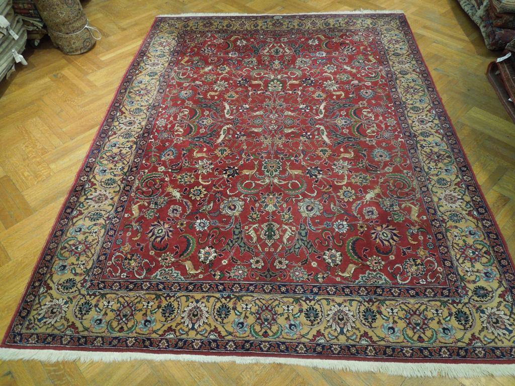 8x11 Authentic Hand Knotted Semi-Antique Persian Tabriz Rug - Iran - bestrugplace