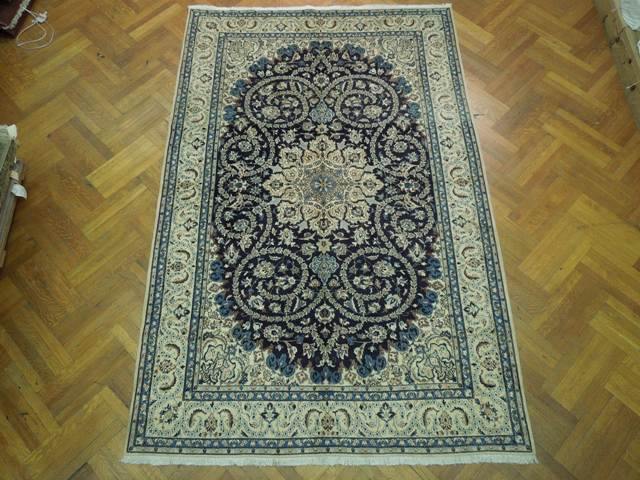 7x10 Authentic Handmade Persian Wool & Silk Nain Rug - Iran - bestrugplace