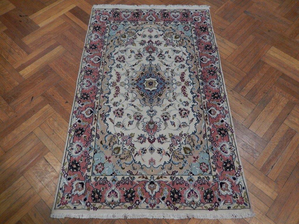 4x7 Authentic Handmade Wool & Silk Persian Rug - Iran - bestrugplace